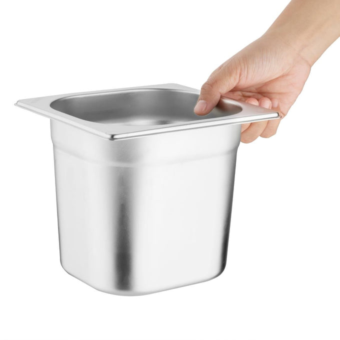 Ensemble de bacs GN 1/3 et 4 × 1/6 en inox avec couvercles - Vogue