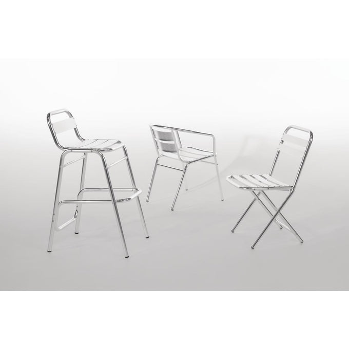 Fauteuils empilables en aluminium (lot de 4) - Bolero