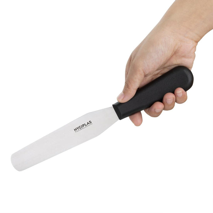 Couteau spatule à lame droite noir 150 mm - Hygiplas