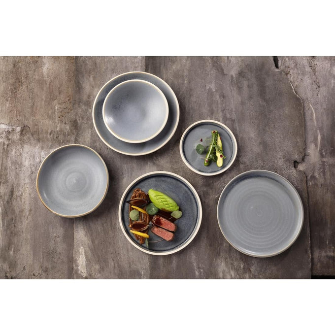 Assiettes plates granit bleu Canvas 265 mm (lot de 6) - Olympia