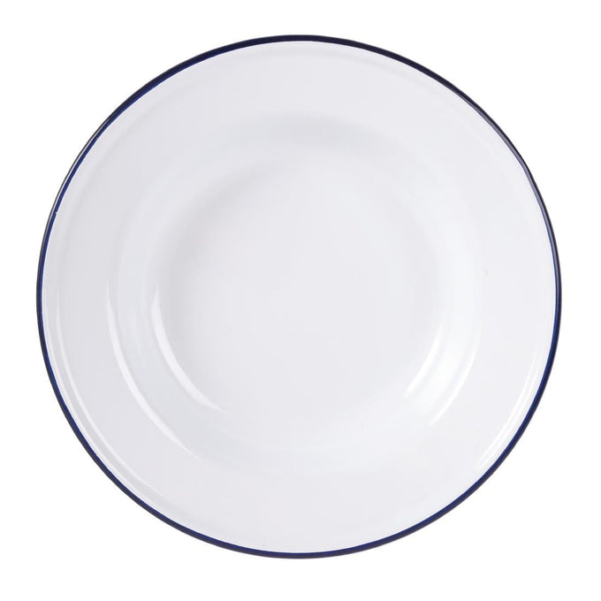 Assiettes creuses en acier émaillé 245 mm (lot de 6) - Olympia