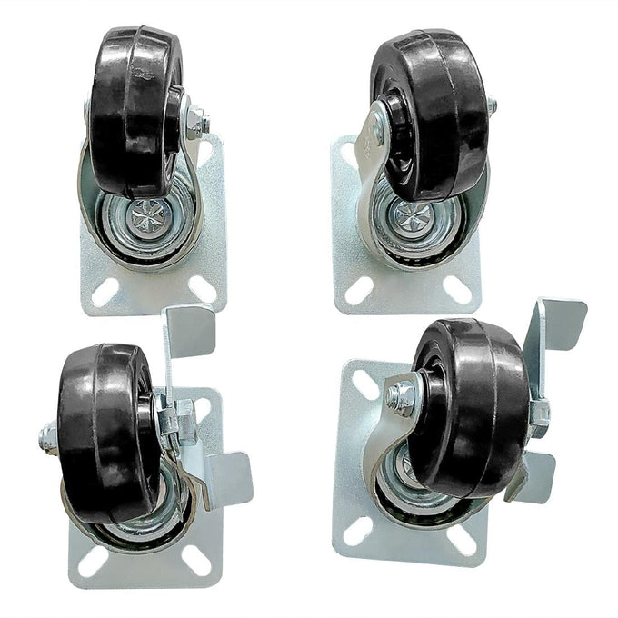 Roulettes standard et freinées (lot de 4) pour armoire réfrigérée 2 portes vitrées à charnières avec caisson lumineux - Polar