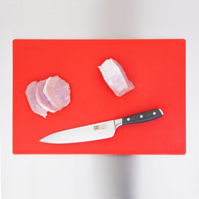 Planche à découper standard épaisse basse densité rouge - Hygiplas
