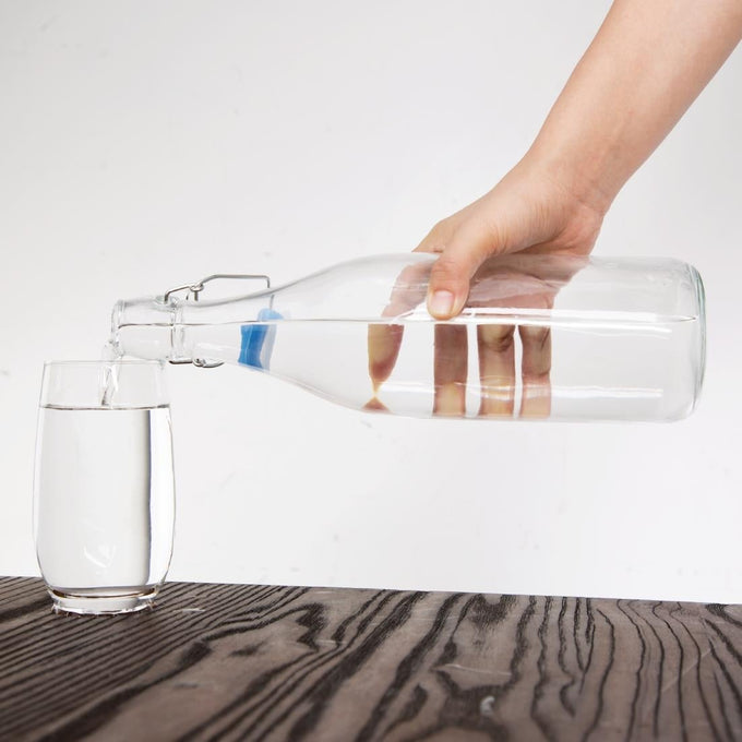 Bouteille d'eau en verre 1 L (lot de 6) - Olympia