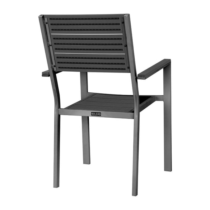 Fauteuils à lattes Valletta gris (lot de 4) - Bolero