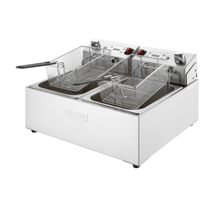 Friteuse électrique double avec minuterie 2 × 5 L - Buffalo