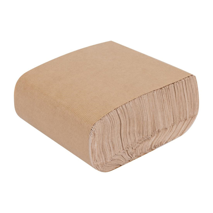 Serviettes kraft recyclées pliées 320 × 300 mm (lot de 6000) - Fiesta Recyclable