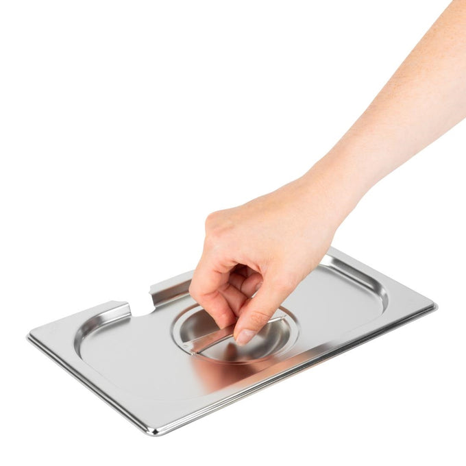 Couvercle inox avec encoche GN 1/4 - Vogue