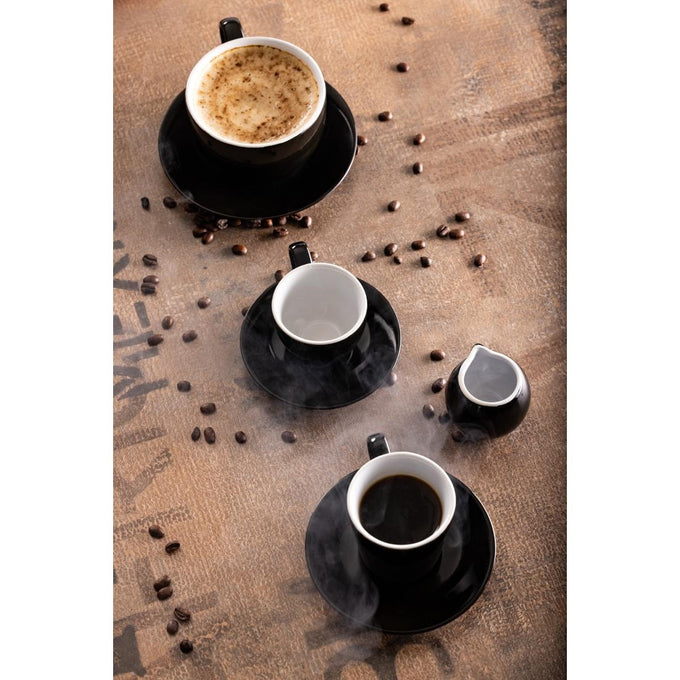 Soucoupes expresso Café noires 116 mm (lot de 12) - Olympia