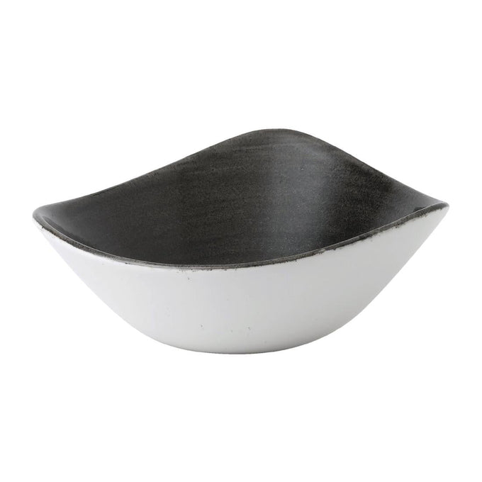 Bols triangulaires Stonecast Patina Lotus Iron Black 178 mm (lot de 12) - Churchill