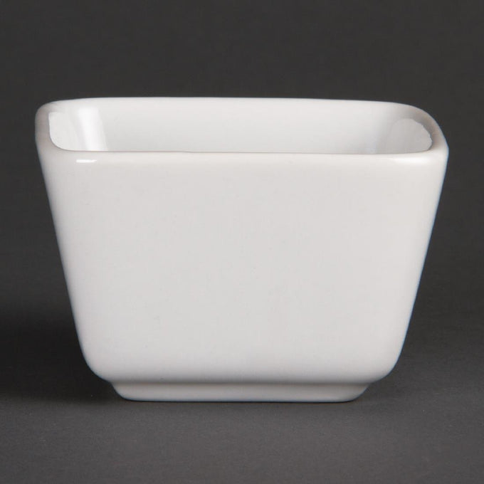 Minis plats carrés hauts Whiteware 75 mm (lot de 12) - Olympia