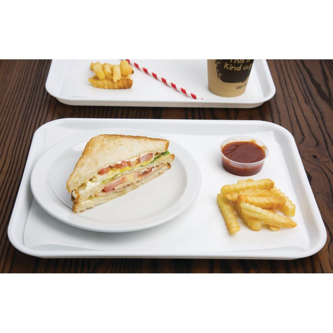 Plateau fast food en plastique Kristallon blanc 275 × 353 mm - Olympia
