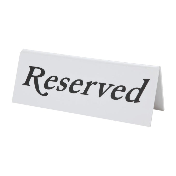 Chevalets de table en plastique "Reserved" (lot de 10) - Beaumont