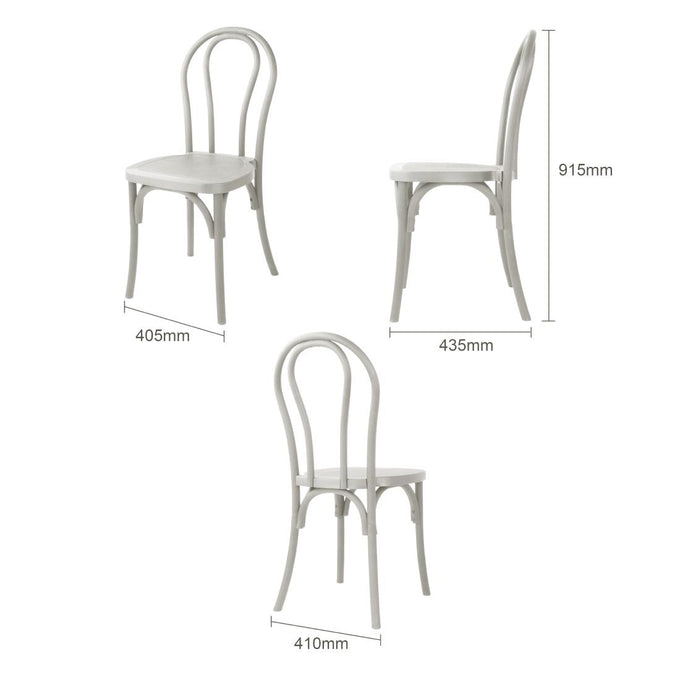 Chaises en résine style bois courbé Soho blanches (lot de 4) - Bolero
