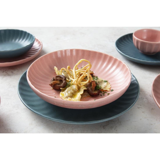 Assiettes calottes Corallite pêche 220 × 50 mm (lot de 6) - Olympia