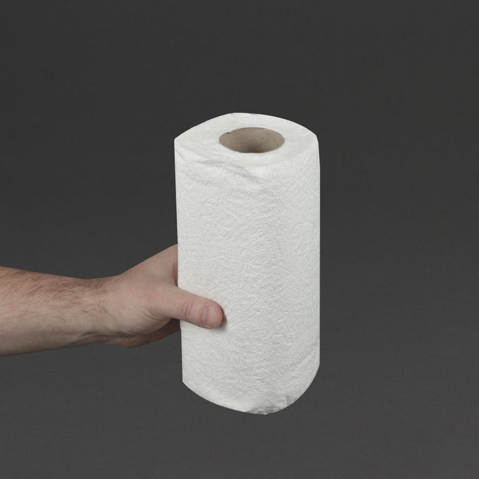 Essuie-tout blanc 2 plis 11,5m (lot de 24) - Jantex