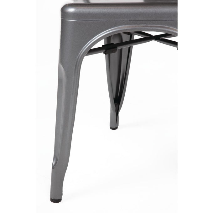 Chaises en acier gris métallisé Bistro (lot de 4) - Bolero