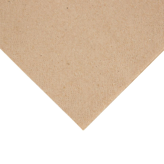 Serviettes cocktail recyclées 2 plis pliage 1/4 240 mm kraft (lot de 4000) - Fiesta Recyclable
