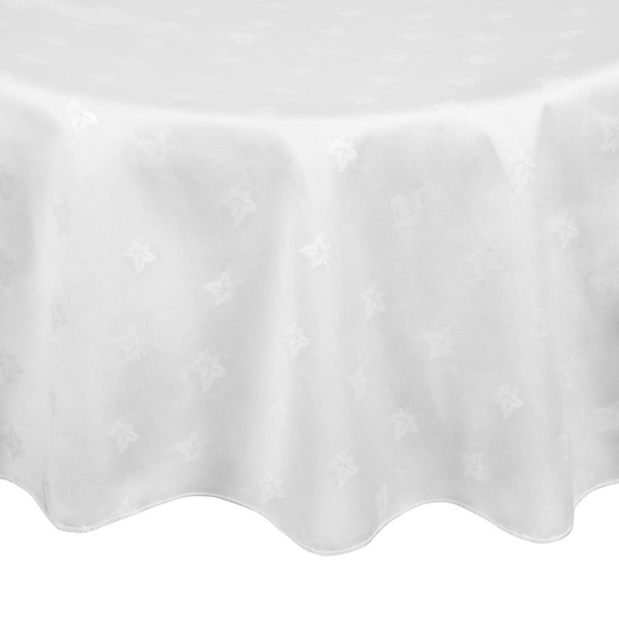 Nappe ronde blanche feuilles de lierre Luxor 2300 mm - Mitre Luxury