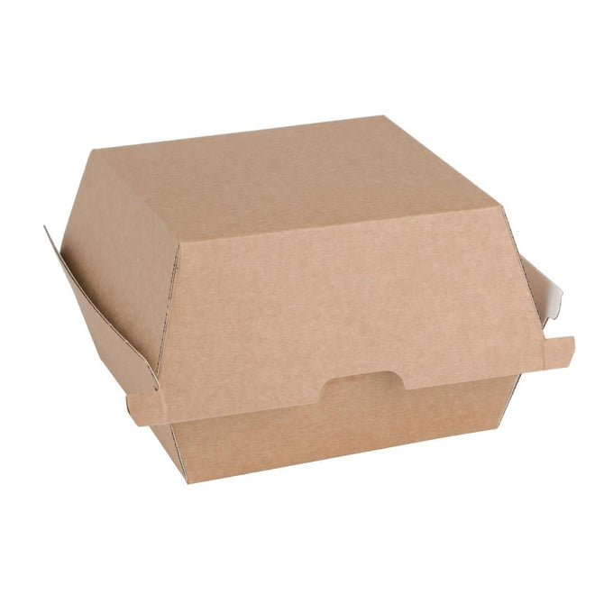 Petites boîtes hamburger compostables kraft 105 mm (lot de 200) - Fiesta Compostable
