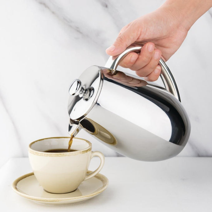 Cafetière à piston en inox isotherme 6 tasses - Olympia