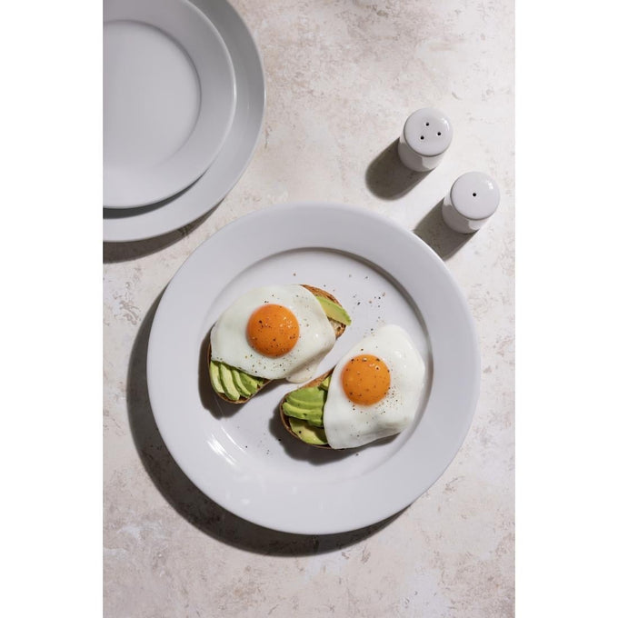 Assiettes blanches à bord large Athena 254 mm (lot de 12) - Olympia