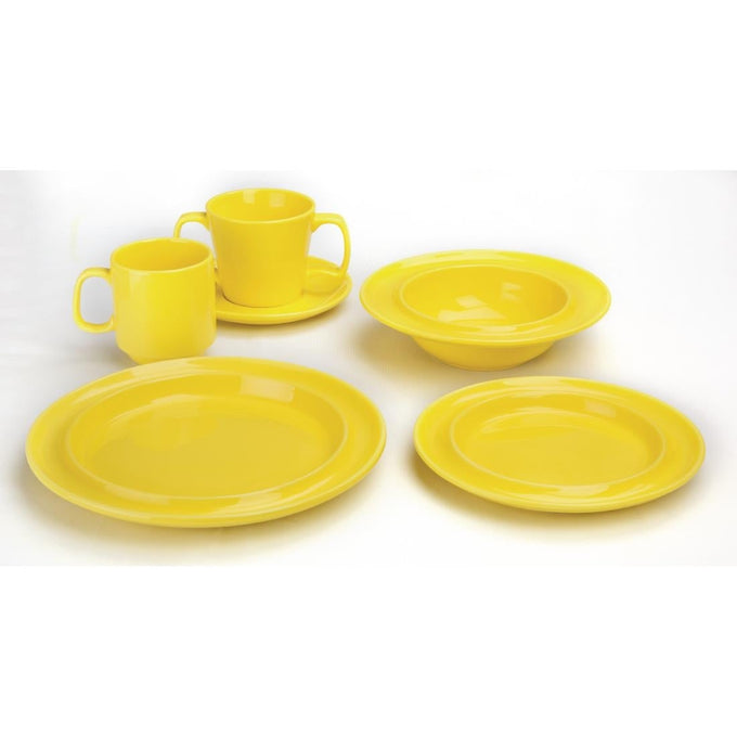 Assiettes à bord surélevé Heritage jaunes 253 mm (lot de 4) - Olympia