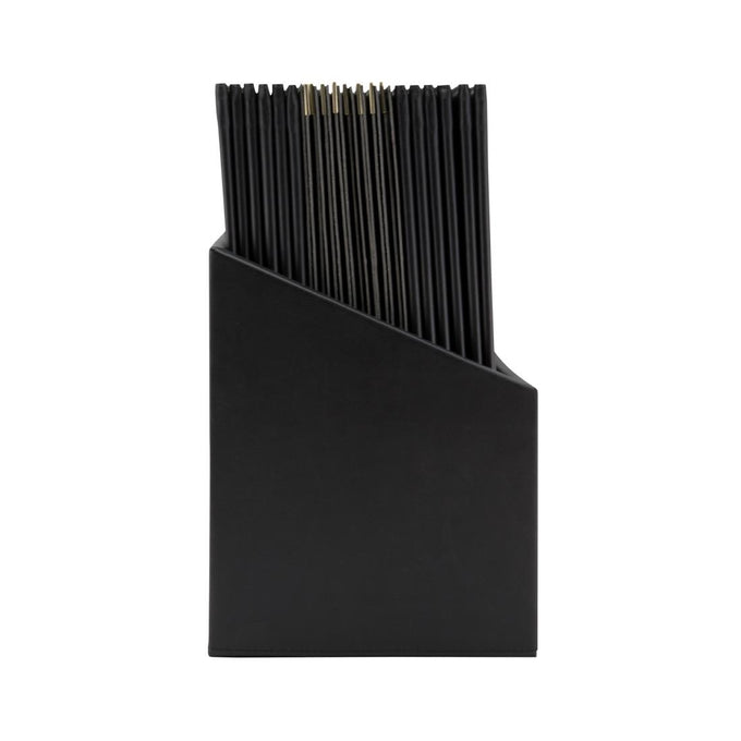 Boîte avec 20 protège-menus simili cuir A4 × 4 Classic noirs - Securit
