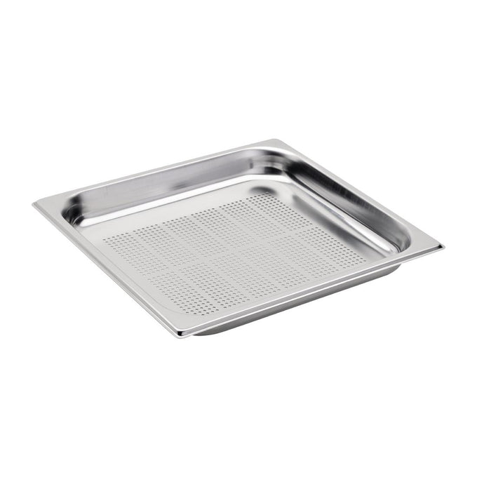 Bac inox perforé GN 2/3 profondeur 65 mm - 5,5 L - Gastro M