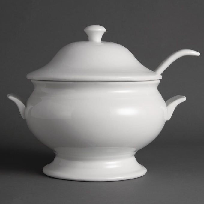 Soupière et louche Whiteware 2,5 L - Olympia