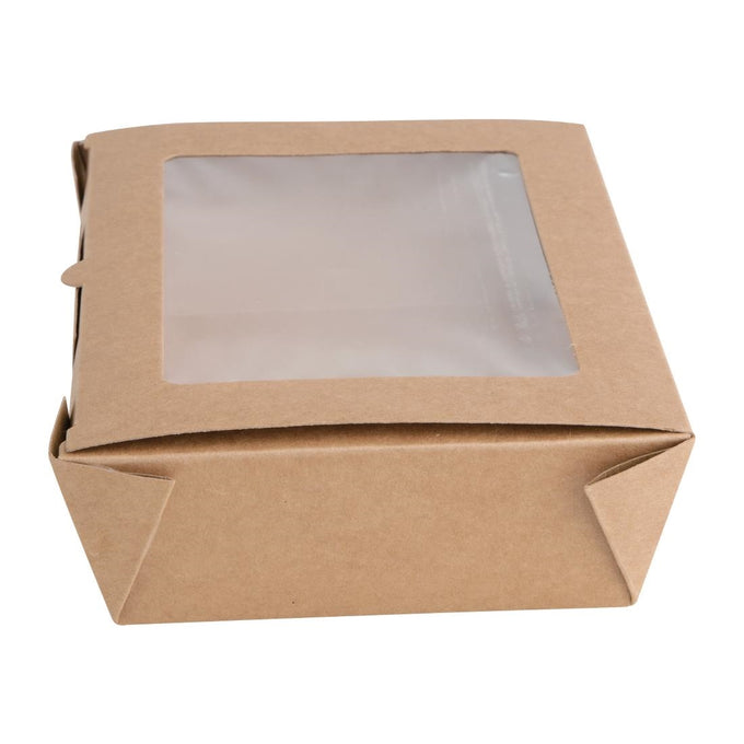 Boîtes salade avec fenêtre PET 1600 ml (lot de 100) - Fiesta Recyclable