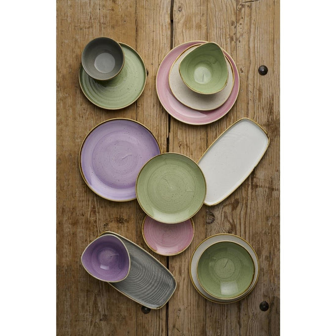 Assiettes oblongues Stonecast Sage Green 298 mm (lot de 12) - Churchill