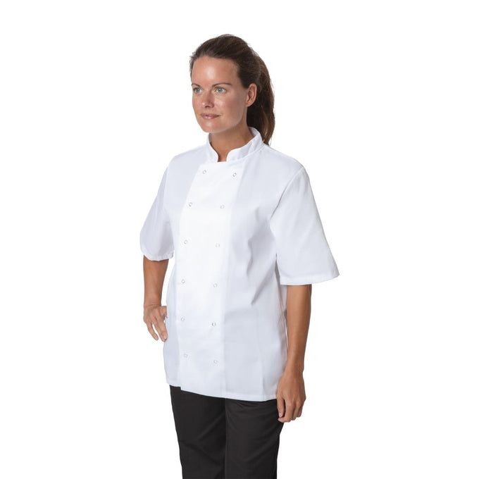 Veste de cuisine mixte Boston manches courtes blanche - Whites Chefs Clothing