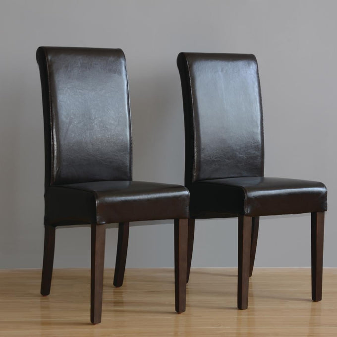 Chaises en simili cuir à dossier incurvé noires (lot de 2) - Bolero