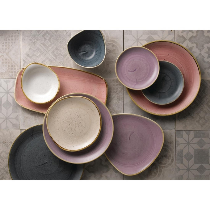 Assiettes triangulaires Stonecast Lavender Lotus 228 mm (lot de 12) - Churchill