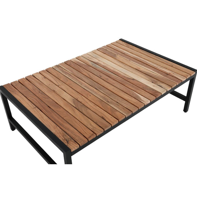 Table basse en acier et acacia 1 200 × 800 mm - Bolero