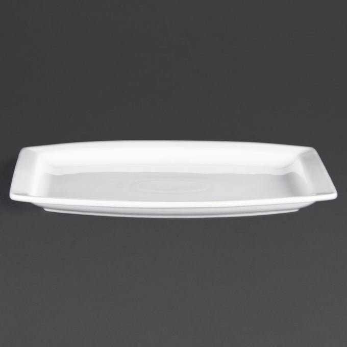 Assiettes rectangulaires Whiteware 320 mm (lot de 6) - Olympia