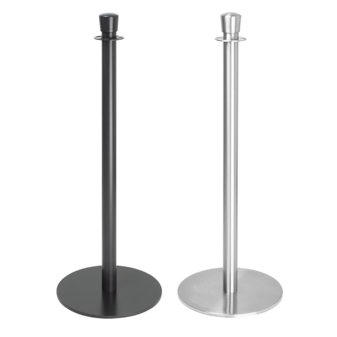Poteaux d'accueil base plate noirs (lot de 2) - Bolero