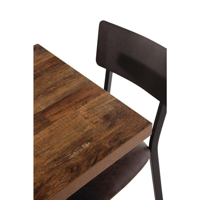 Plateau de table carré effet bois vieilli - 70 cm - Bolero