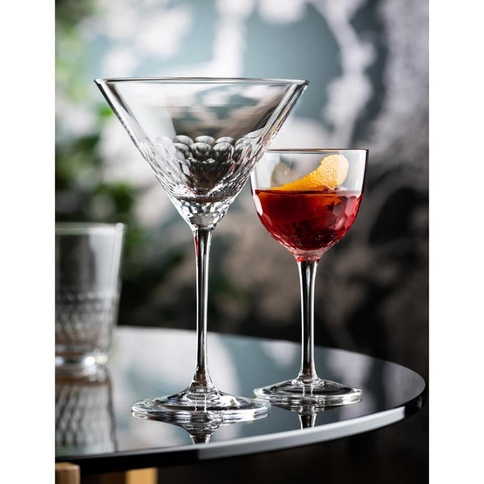 Verres à pied nid d'abeille Raffles Nick et Nora 170 ml (lot de 6) - Utopia