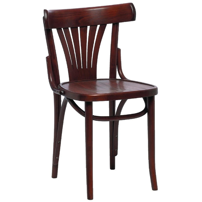 Chaises bistro avec dossier en éventail en bois courbé noyer (lot de 2) - Fameg