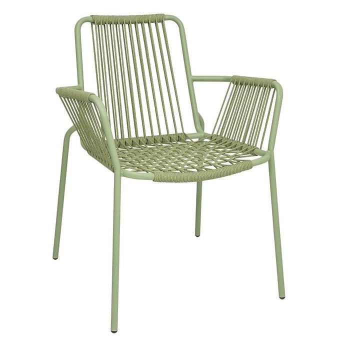 Fauteuils design corde Melbourne vert clair (lot de 4) - Bolero