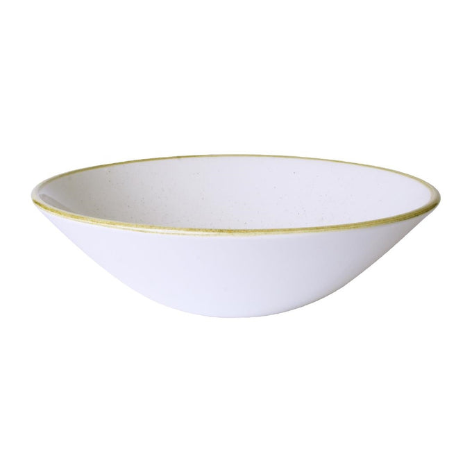 Assiettes creuses rondes Stonecast Barley White 205 mm (lot de 6) - Churchill