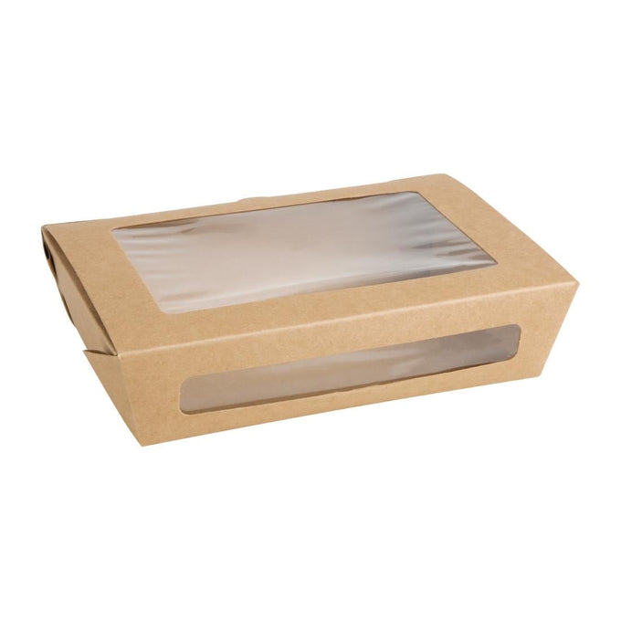 Boîtes salade avec fenêtre PET 1200 ml (lot de 150) - Fiesta Recyclable