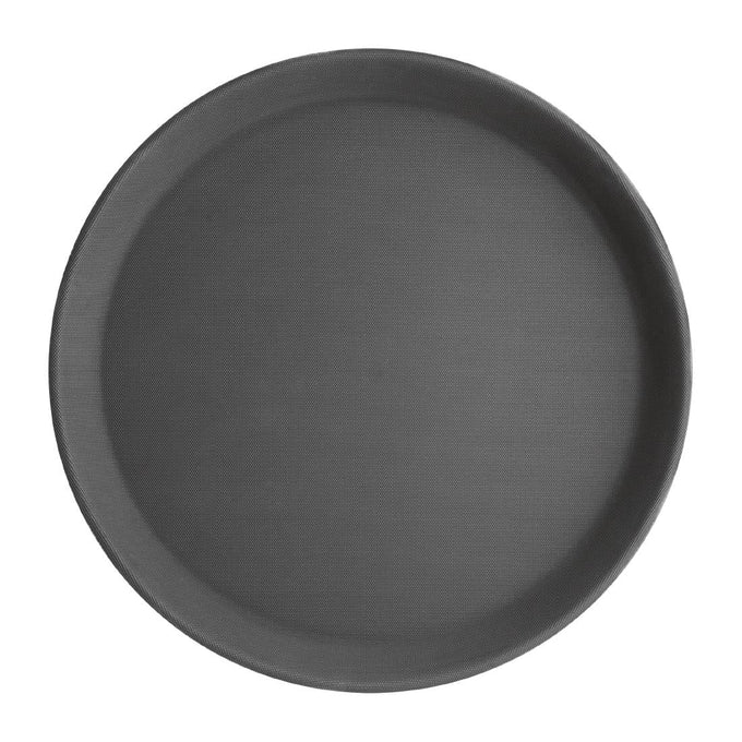 Plateau antidérapant en plastique Kristallon rond noir 406 mm - Olympia