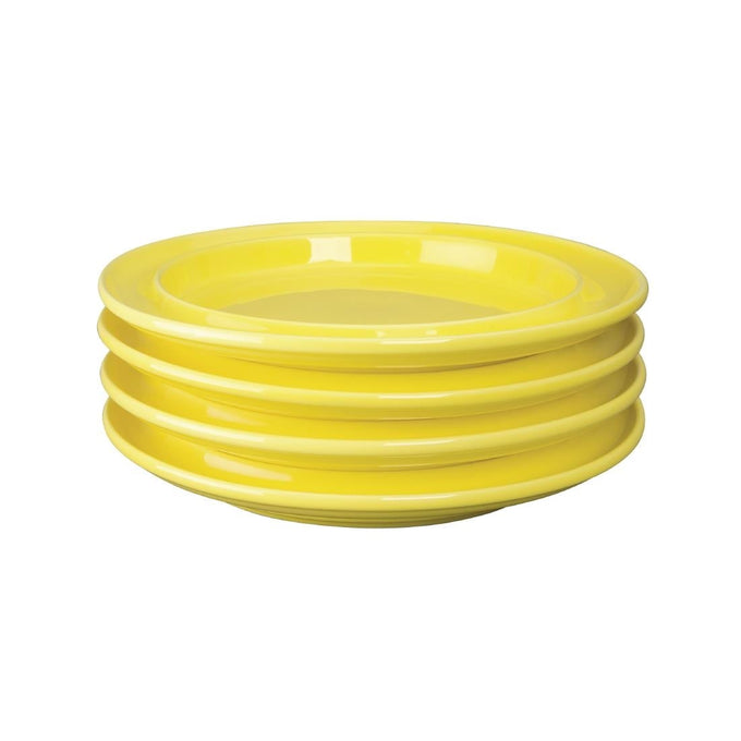 Assiettes à bord surélevé Heritage jaunes 253 mm (lot de 4) - Olympia