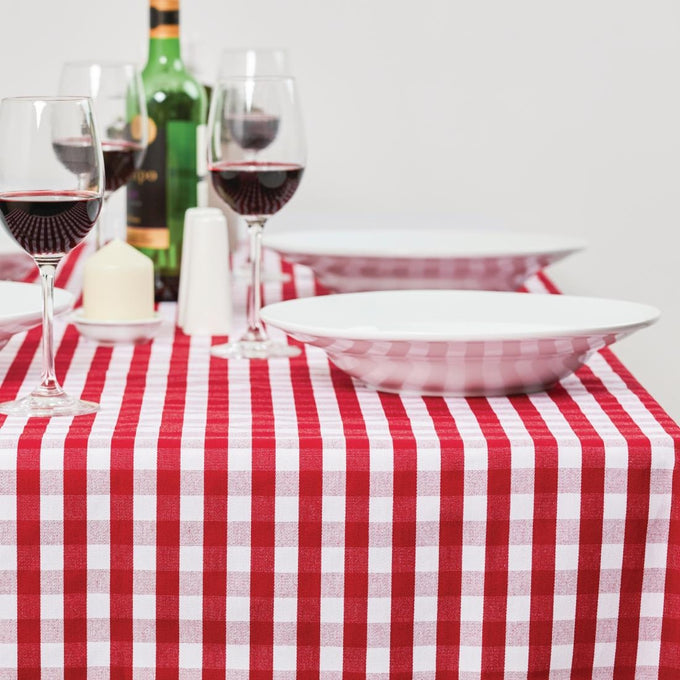 Nappe carrée à carreaux rouges en polyester Gingham 890 × 890 mm - Mitre Comfort