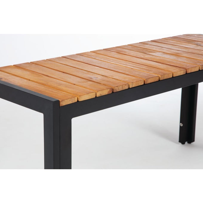 Bancs en acier et acacia 100 cm (lot de 2) - Bolero