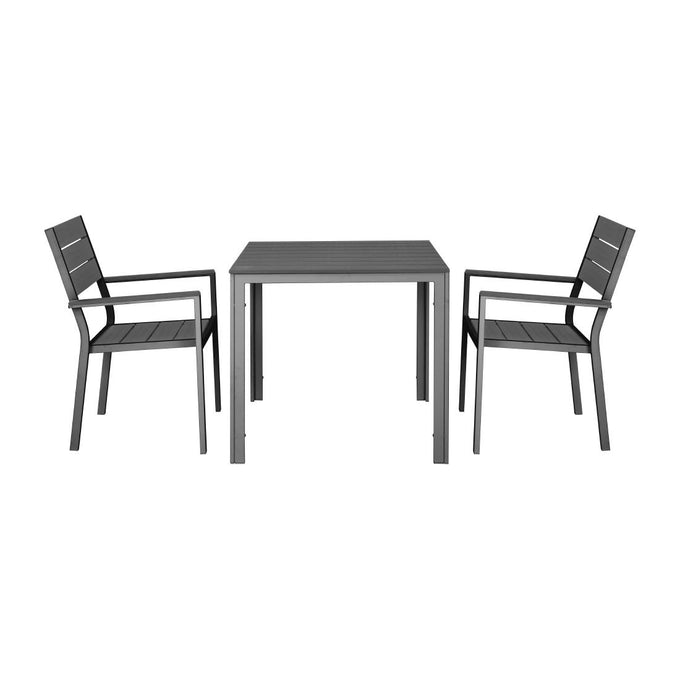 Fauteuils à lattes Valletta gris (lot de 4) - Bolero