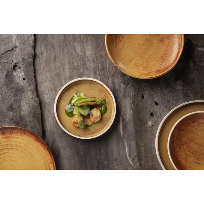Assiettes plates terre de sienne Canvas 265 mm (lot de 6) - Olympia